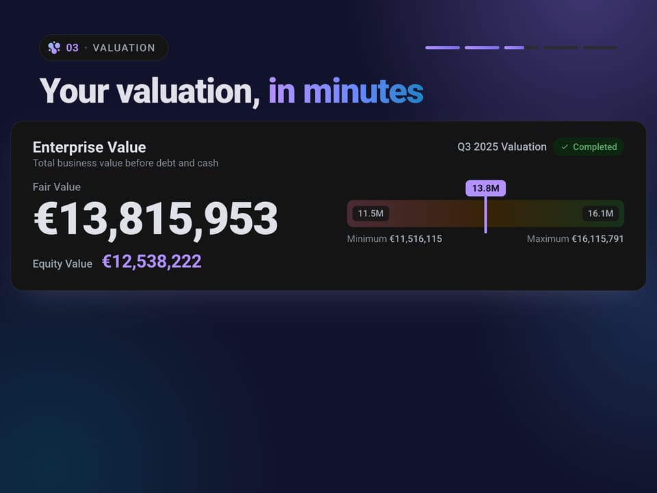 How Valion works: from your company's data to a valuation report