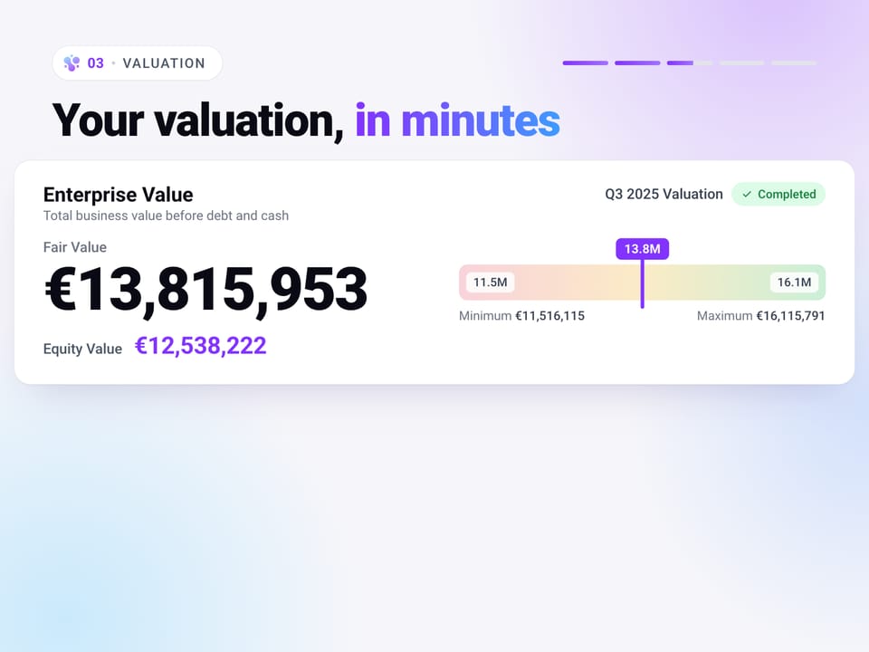 How Valion works: from your company's data to a valuation report